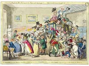 A Swarm of English Bees Hiving in the Imperial Carriage by George Cruikshank I