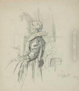 Studio Study Of A Lady In Costume by Mainie Harriet Jellett