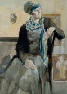 Lady In The Studio by Mainie Harriet Jellett