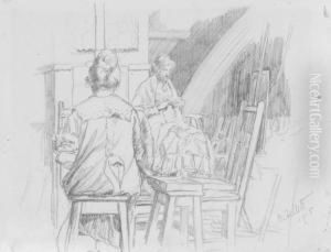 In The Studio by Mainie Harriet Jellett