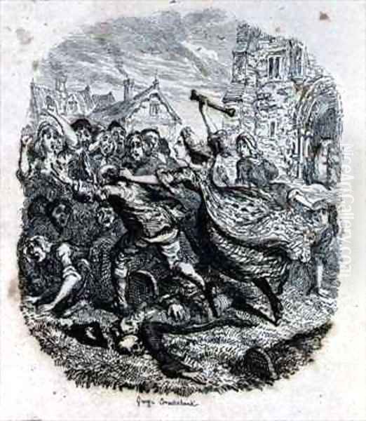 The Battle Royal in the Church Yard - view 1
