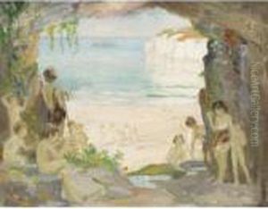 Nymphs In A Cove by Arthur Henry Jenkins