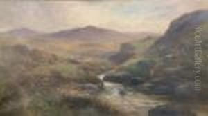 'autumn On The Lyd, Dartmoor' Signed, 193 Devon &amp; Exmoor Exhibition Label 2 X 36in