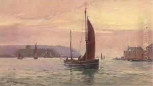 Fishing Trawlers Running Into The Harbour At Plymouth