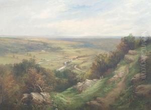 The Limpley Stoke Valley Viewed
From Hampton Rocks, Looking Across The Valley To Warleigh Manor by George Henry Jenkins