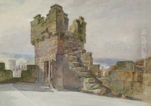View Of The Tower And Ramparts Of A Castle, Possibly Stirling