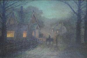 A Night Scene: The Road Home by Wilfred Jenkins