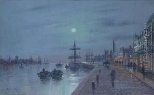 Moonlit View Of Hull by Wilfred Jenkins
