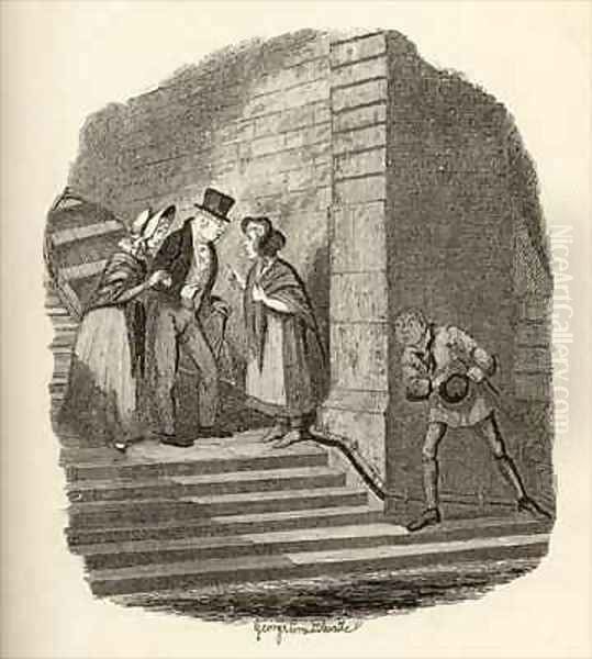 The meeting from The Adventures of Oliver Twist by George Cruikshank I
