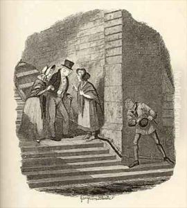 The meeting from The Adventures of Oliver Twist by George Cruikshank I