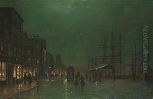 Liverpool Docks By Moonlight