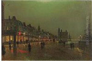 Fl.-, Promenade At Dusk, Signed
L.r.: Wilfred Jenkins, Oil On Canvas, 40 By 62 Cm.; 15n By 24iin by Wilfred Jenkins
