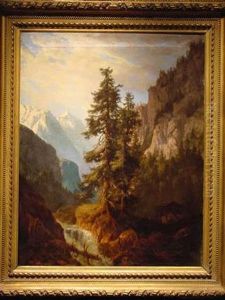 Alpine River With Jungfrau In The Distance by Arnold Jenny
