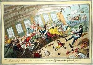 An Interesting Scene on board an East Indiaman showing the Effects of a Heavy Lurch