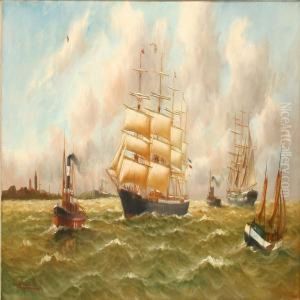 Coastal Scene With Lively Traffic