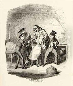 Mr Fagin and his pupil recovering Nancy by George Cruikshank I