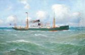 Schiffsportrait Des Frachtdampfers R. C. Rickmers