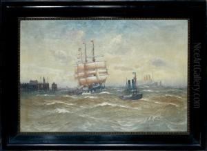 Marine With Several Ship At The Habour Entrance