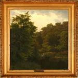 Danish Landscape With A Party In A Rowing Boat