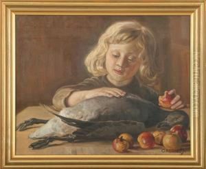 The Artists Son Caress A Duck