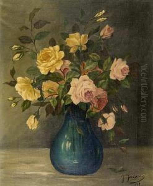 Still Life Of Roses In A Vase - view 1