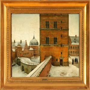 Overlooking The S-bridgeat Frederiksborg Palace, Denmark by Karl Jensen