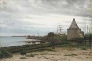 A Tranquil Port by Louis Isak Napoleon Jensen
