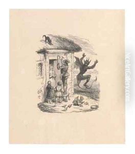 Illustration from The True Legened of St Dunstan and the Devil by George Cruikshank I