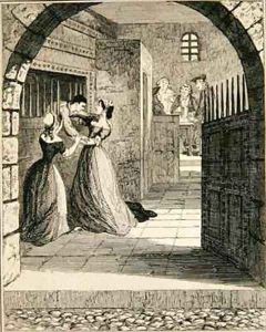 Jack escaping from the condemned cell at Newgate Prison by George Cruikshank I
