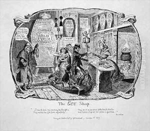 The Gin Shop from Scraps and Sketches by George Cruikshank I