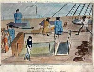 Master B on the Middle Watch cold blows the wind and the rains coming on by George Cruikshank I