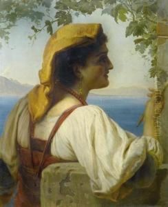 Neapolitanerin Vor Der Bucht Von Neapel. 1873.