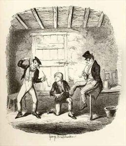 Master Bates explains a professional technicality by George Cruikshank I
