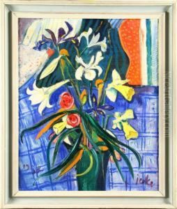 Blomsterstilleben, Signerad Jerken by Erik Jerken