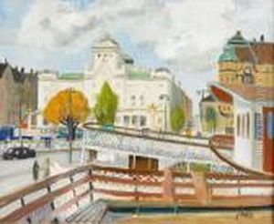 Motiv Fran Strandvagen Med Dramaten I Fonden - Stockholm by Erik Jerken