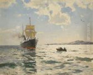 Marin Med Angfartyg by August Jernberg