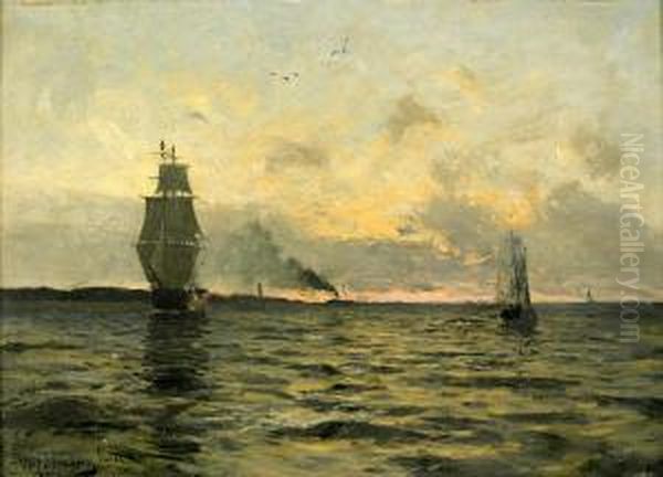 Segelfartyg I Aftonskymning - view 1