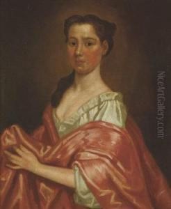Portrait Of A Lady With A Pink Shawl, Half Length