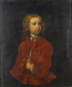 Portrait Of A Young Boy Of The
Gore Familyhalf-length, In A Red Coat And Waistcoat, Within A
Paintedoval by Charles Jervas