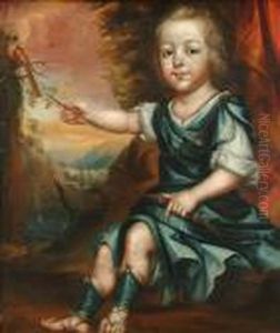 Portraitof A Boy With A Parrot, Believed To Depict Prince William by Charles Jervas