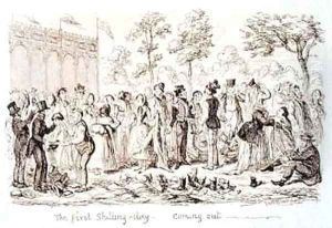 Mayhews Great Exhibition of 1851 The First Shilling Day Coming Out by George Cruikshank I