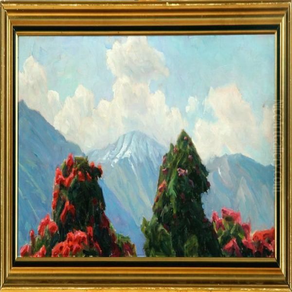 A Mountain Scenery With Rhododendron - view 1