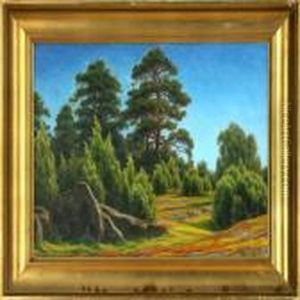 Glade On A Summer Day. Signed Henrik J by Henrik Gamst Jespersen