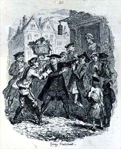 The Doctor seizing Lawyer Murphy by George Cruikshank I