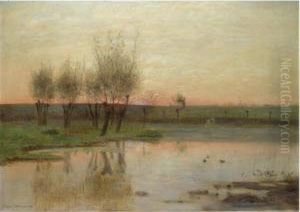 Stehendes Gewasser Mit Weiden (the Watermeadow) by Eugene Jettel