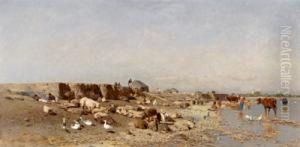Motivo Di Sered Nad Vahom/szered An Der Waag by Eugene Jettel
