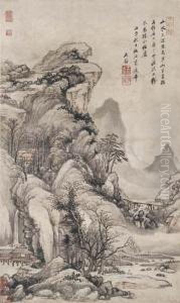 Sitting In Solitude By The Mountain - view 1