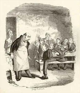 Oliver asking for more by George Cruikshank I