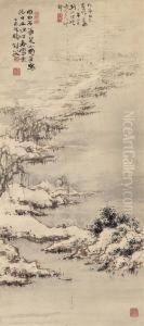 Fishing Boat In Snow by Gao Jianfu