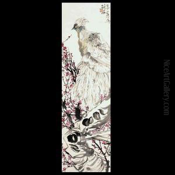 Peacock Hanging Scroll - view 1